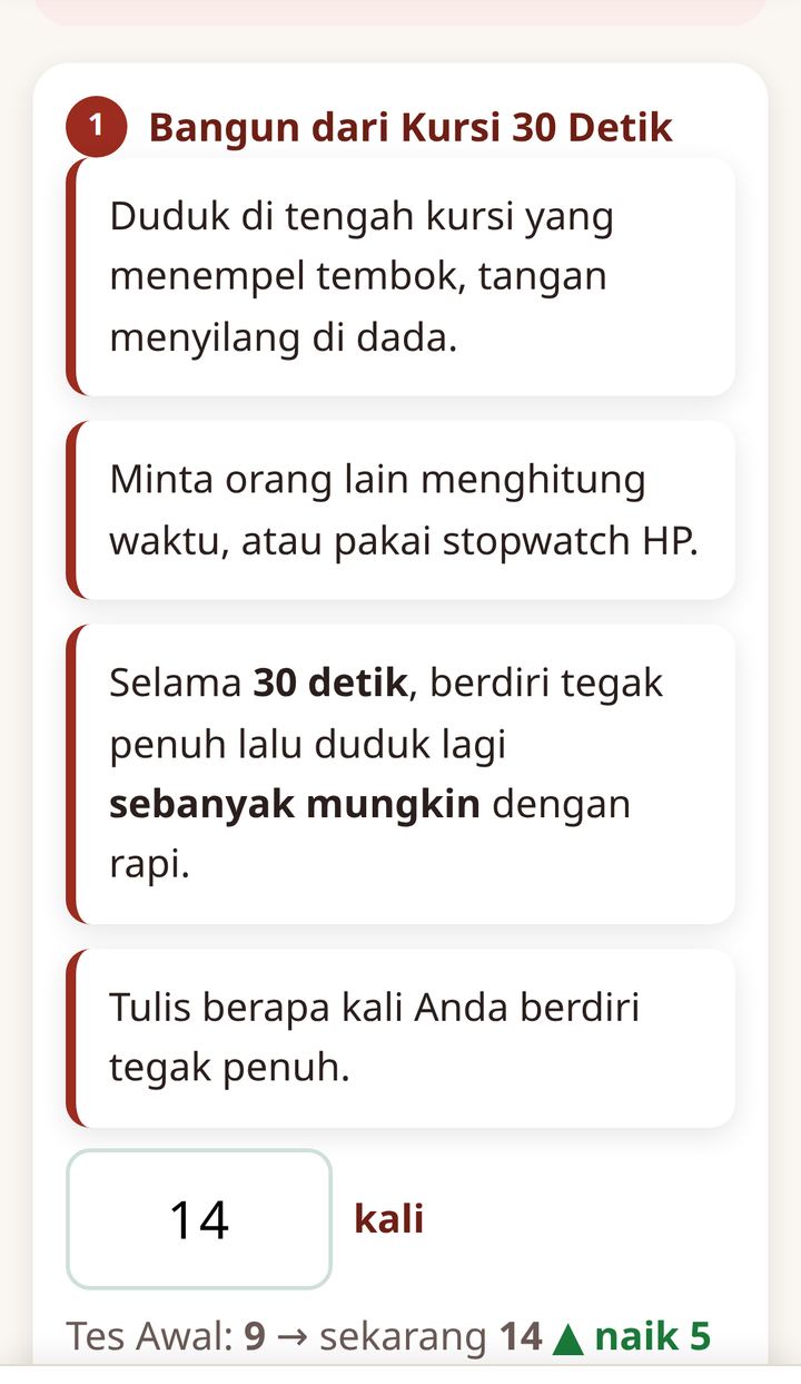 Tes kekuatan Hari 1 vs Hari 30